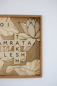 Lotus Bronze Scrabble Sign