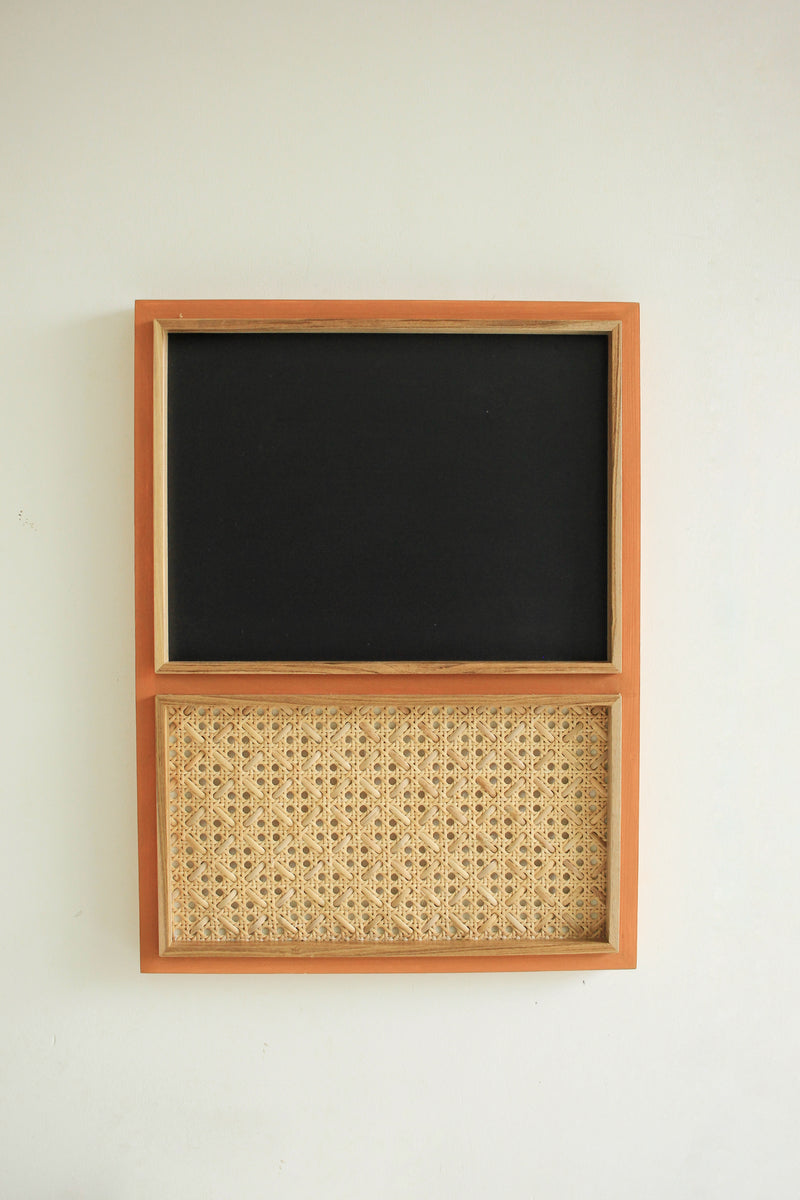 Rattan Pinboard + Chalkboard