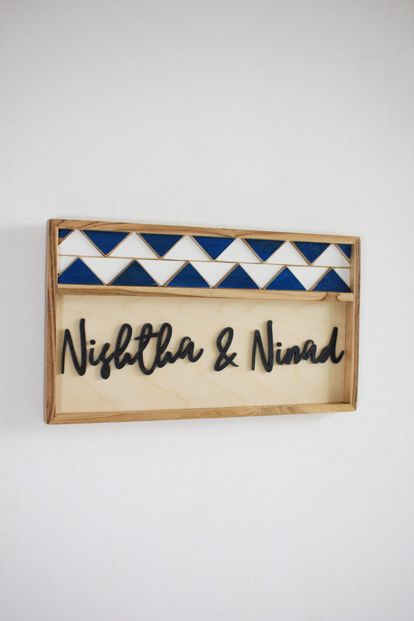 Blue Chevron Sign