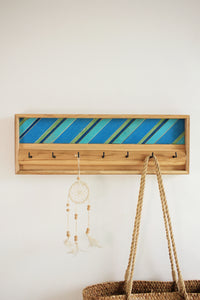 Blue + Green Stripes Key Hanger