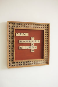 Rattan Border Scrabble Sign