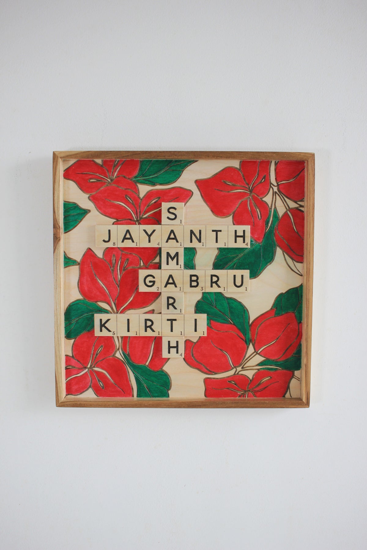 Bougainvillea Scrabble Sign